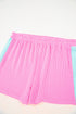 Paneled Corded Knit Tee And Shorts Loungewear