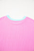 Paneled Corded Knit Tee And Shorts Loungewear