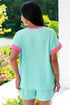 Paneled Corded Knit Tee And Shorts Loungewear