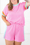 Paneled Corded Knit Tee And Shorts Loungewear