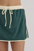 Paneled Loose Pullover And Lace Up Skort Two Piece Set