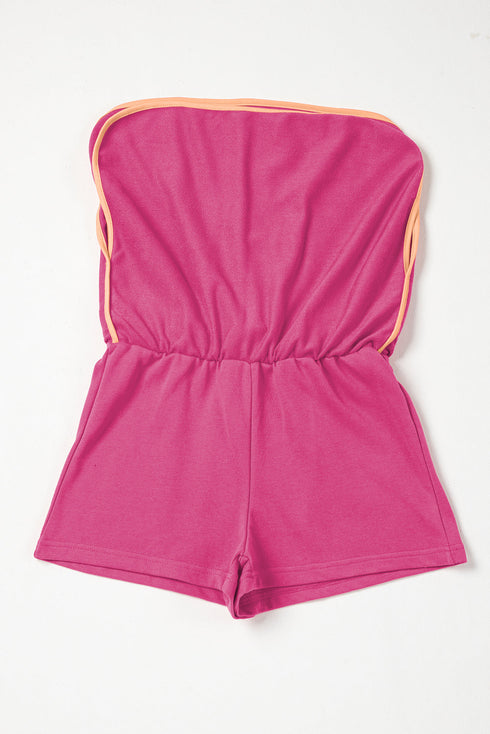 Paneled Loose Pullover And Lace Up Skort Two Piece Set