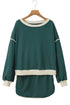Paneled Loose Pullover And Lace Up Skort Two Piece Set