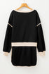 Paneled Loose Pullover And Lace Up Skort Two Piece Set