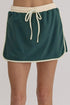 Paneled Loose Pullover And Lace Up Skort Two Piece Set