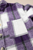Paneled Pocketed Button Down Long Sleeve Plaid Shacket