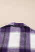 Paneled Pocketed Button Down Long Sleeve Plaid Shacket