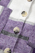 Paneled Pocketed Button Down Long Sleeve Plaid Shacket