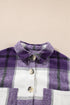 Paneled Pocketed Button Down Long Sleeve Plaid Shacket