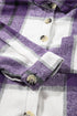 Paneled Pocketed Button Down Long Sleeve Plaid Shacket