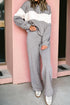 Paneled Print Hoodie Drawstring Wide Leg Pant Set