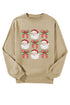 Parchment Christmas Santa Claus Bowknot Print Drop Shoulder Sweatshirt