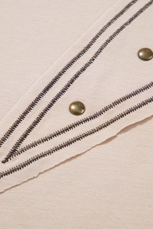 Parchment Studded Star Lace Patchwork Hem Plus Size Tank Top