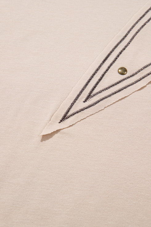 Parchment Studded Star Lace Patchwork Hem Plus Size Tank Top