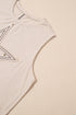 Parchment Studded Star Lace Patchwork Hem Plus Size Tank Top