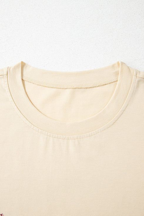 Parchment Western Burro Cactus Crew Neck Graphic Tee