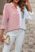 Patch Pocket Drop Shoulder Button Up Collared Casual Shirt