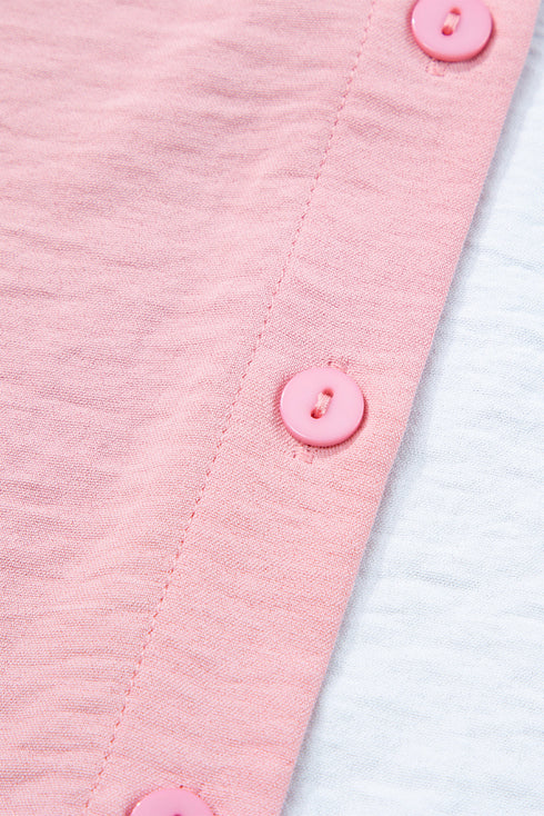 Patch Pocket Drop Shoulder Button Up Collared Casual Shirt