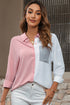 Patch Pocket Drop Shoulder Button Up Collared Casual Shirt