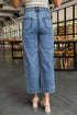 Patch Pocket Loose Straight Leg Denim Jeans