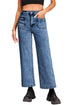Patch Pocket Loose Straight Leg Denim Jeans