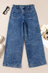 Patch Pocket Loose Straight Leg Denim Jeans
