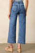 Patch Pocket Loose Straight Leg Denim Jeans