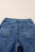 Patch Pocket Loose Straight Leg Denim Jeans