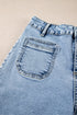 Patch Pocket Loose Straight Leg Denim Jeans