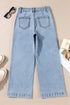 Patch Pocket Loose Straight Leg Denim Jeans