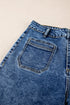 Patch Pocket Loose Straight Leg Denim Jeans