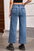 Patch Pocket Loose Straight Leg Denim Jeans