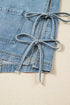 Patch Pocket Side Lace Up Boyfriend Denim Jacket