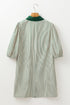 Patch Pockets Button Down Short Puff Sleeve Dress