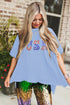 Patched Letter Graphic Drop Shoulder Cotton Crewneck Tee