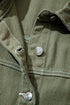 Patched Pocket Collared Button Front Boyfriend Denim Jacket