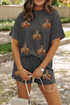 Patched Western Rodeo Graphic Corded Two Piece Set