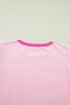 Patchwork Blocked Print Flutter Sleeve Round Neck T Shirt