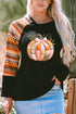 Patchwork Bow Graphic Geometric Sleeve Raglan Top