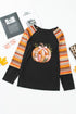 Patchwork Bow Graphic Geometric Sleeve Raglan Top