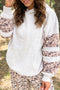 Patchwork Camo Seamed Detail Long Sleeve Casual Hoodie