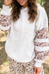 Patchwork Camo Seamed Detail Long Sleeve Casual Hoodie