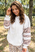 Patchwork Camo Seamed Detail Long Sleeve Casual Hoodie
