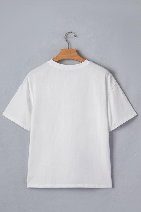 Patchwork Chest Pocket Short Sleeve Casual Top