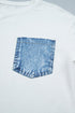 Patchwork Chest Pocket Short Sleeve Casual Top
