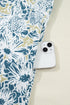 Patchwork Collar Striped Webbing Short Sleeve Floral Dress