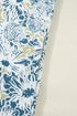 Patchwork Collar Striped Webbing Short Sleeve Floral Dress