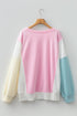 Patchwork Constructed Drop Shoulder Relaxed Fit Sweatshirt