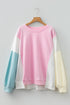 Patchwork Constructed Drop Shoulder Relaxed Fit Sweatshirt
