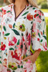 Patchwork Contrast Trim Puff Sleeve Shift Floral Dress